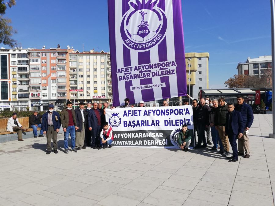 Muhtarlardan Afjet Afyonspor’a destek pankartı