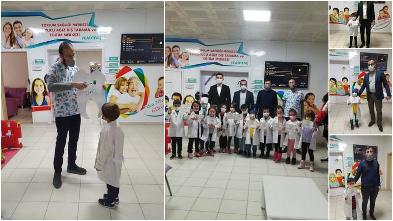 Minikler diş fırçalama eğitimi aldı