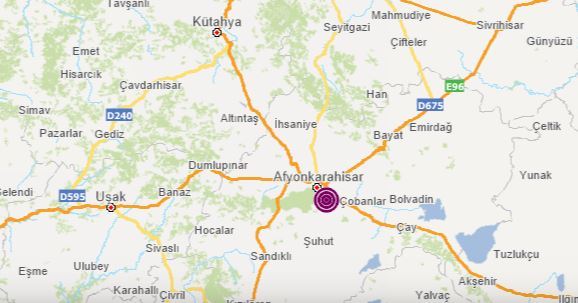 Afyon Merkez’de deprem meydana geldi