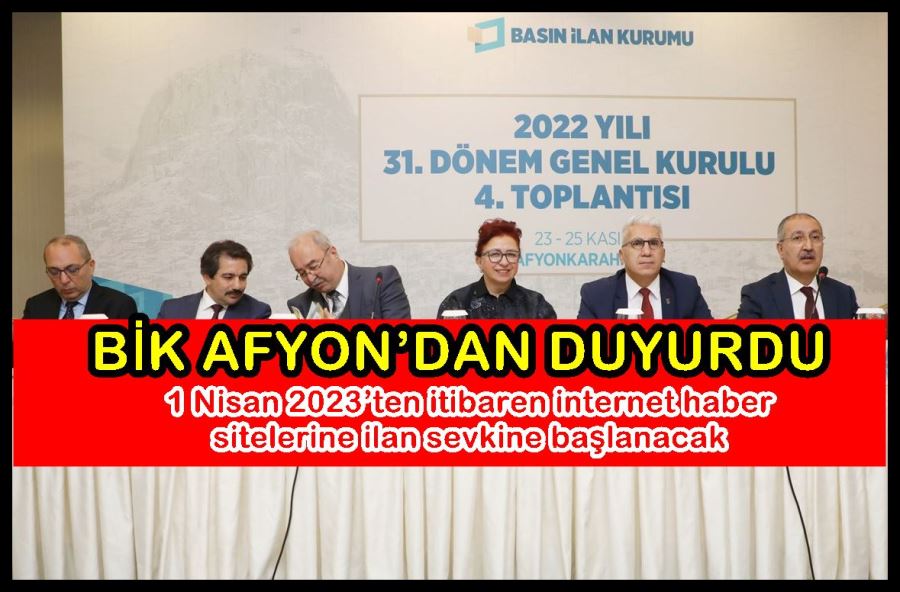 1 Nisan 2023’ten itibaren internet haber sitelerine ilan sevkine başlanacak