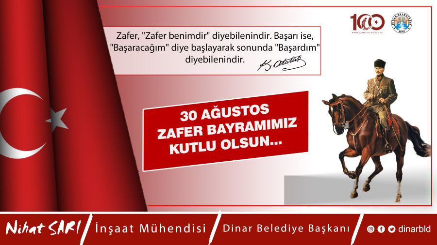 Başkan Sarı’dan 30 Ağustos Zafer Bayramı mesajı