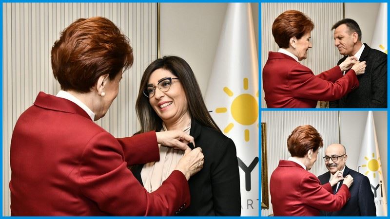 İYİ Parti’ye geçen üç önemli ismin rozetlerini Akşener taktı