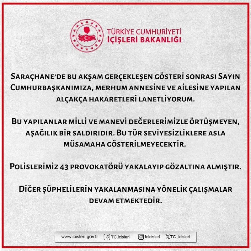 Saraçhane Gösterisinde Cumhurbaşkanı ve Ailesine Hakaret İddiaları